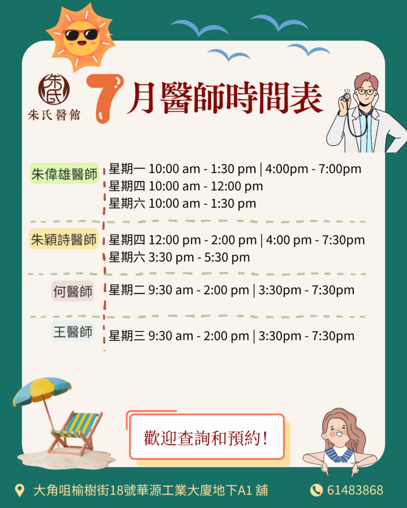 7月醫師時間表​
