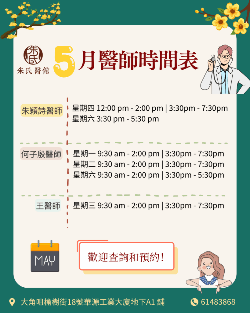 5月醫師時間表​